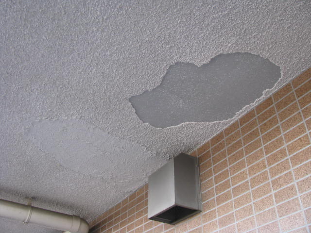 開放廊下天井 塗膜剥離